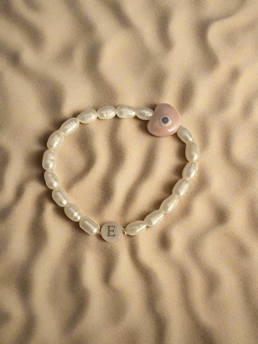 PEARL PINKY HEART BRACELET