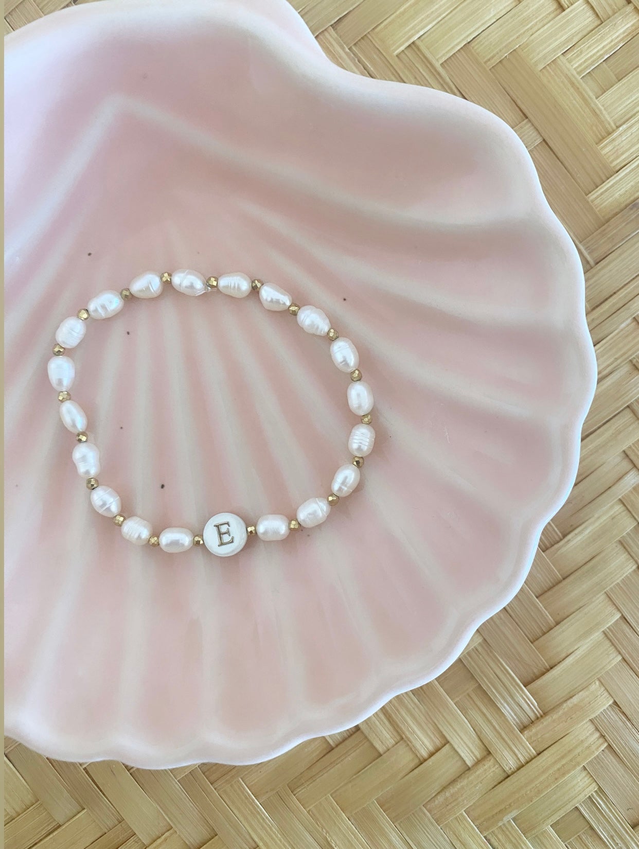 CUSTOM INITIAL - GOLD + PEARL BRACELET